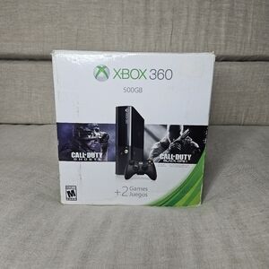 Microsoft Xbox 360 E 500GB Console Gaming System Black 1538 2 Controllers